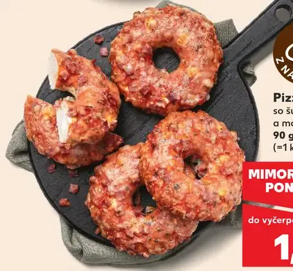 Pizza donut so šunkou a mozzarellou