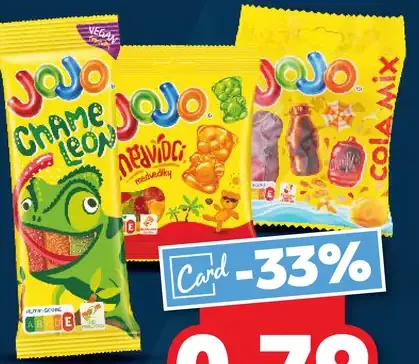 Jojo želé cukrovinka rôzne druhy