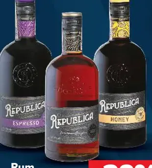 Republica rum alebo rumový likér rôzne druhy 30 - 38 % alkoholu