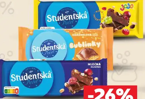 Studentská pečať čokoláda rôzne druhy