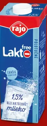 Rajo free Lakto bezlaktózové mlieko polotučné 1,5 % tuku