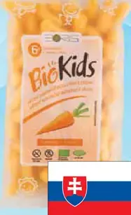 BioKids bio kukuričné chrumky s príchuťou mrkva