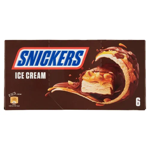 Snickers Mliečna zmrzlina s arašidami 6 x(301.8 ml)
