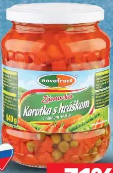 Novofruct karotka s hráškom sterilizovaná zelenina