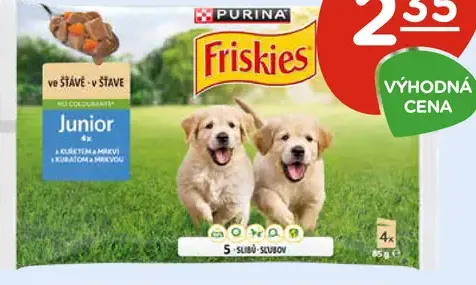 Friskies Junior kapsička pre psa kura s mrkvou