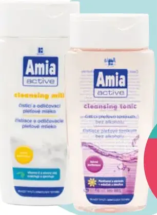 Amia Active čistiace pleťové tonikum bez alkoholu alebo čistiace pleťové mlieko
