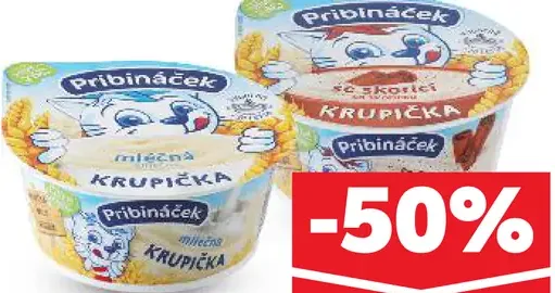 Pribináček Mliečna krupica rôzne druhy