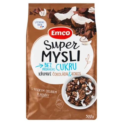 Emco Super Mysli Bez prídavku cukru chrumkavé s čokoládou a kokosom