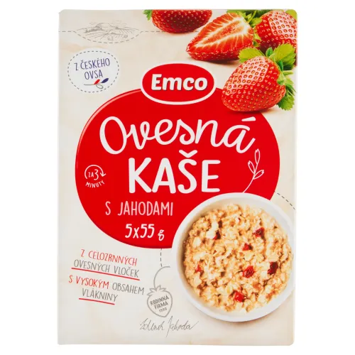 Emco Ovsená kaša s jahodami 5 x(275 g)