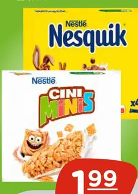 Nestlé tyčinky Nesquik a Cini Minis