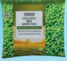 Tesco Organic Bio zelený hrášok mrazený