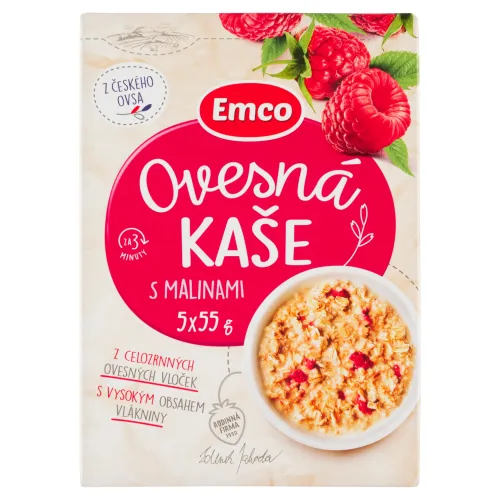 Emco Ovsená kaša s malinami 5 x(275 g)
