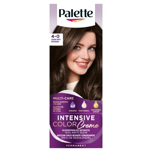 Palette Intensive Color Creme farba na vlasy strednehnedý 4-0