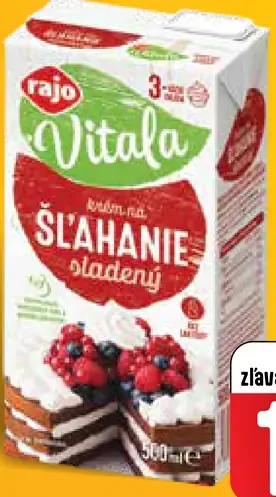 Rajo Vitala smotana na šľahanie sladká 33%