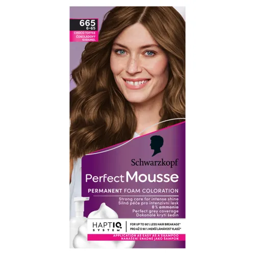 Schwarzkopf Perfect Mousse Farba na vlasy čokoládový karamel 665 (6-65)
