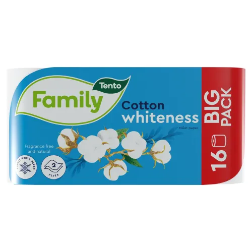 Tento Family Cotton Whiteness toaletný papier 2 vrstvy 16 kotúčov