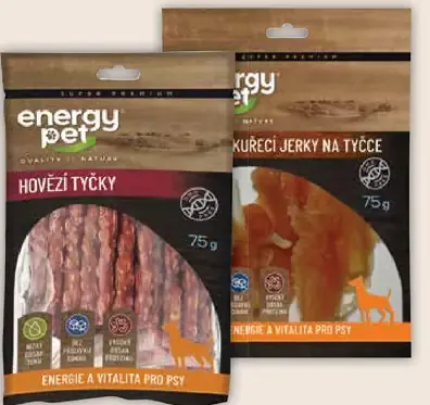 Energy pet mäsové tyčinky pre psy hovädzie tyčinky