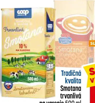 COOP Tradičná kvalita smotana trvanlivá na varenie
