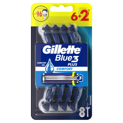 Gillette Blue3 Plus Comfort, Jednorazové Holiace Strojčeky Pre Mužov, Balenie Holiacich Strojčekov