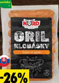 Nord Gril klobásky Bacon so syrom