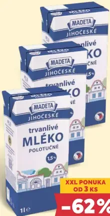Madeta trvanlivé mlieko 1,5 % polotučné