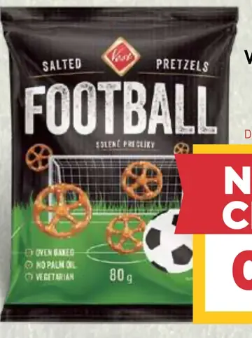 Vest football pretzels slané praclíky