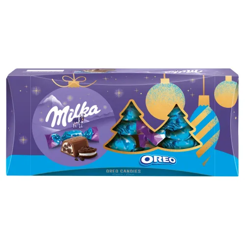 Milka Oreo kúsky kakaových sušienok s vanilkovou príchuťou v mliečnej čokoláde