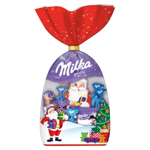 Milka balíček mix čokolády, Snehuliak, Santa, sušienka