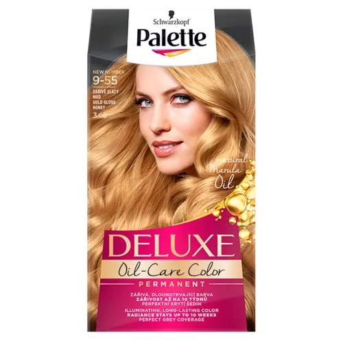 Schwarzkopf Palette Deluxe farba na vlasy žiarivozlatý med 9-55 (345)