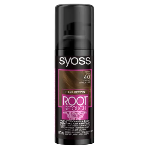 Syoss Root Retouch korektor farby na odrastené vlasy tmavohnedý