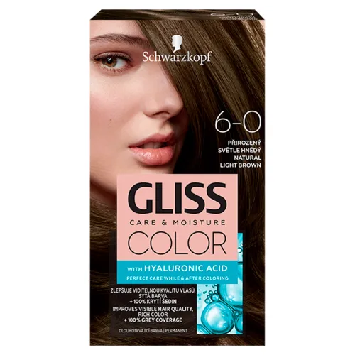 Schwarzkopf Gliss Color farba na vlasy prirodzene svetlohnedý 6-0
