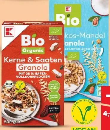 Bio K-Classic ovocné a orechové granola rôzne druhy
