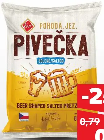 Pohoda Jez Pivečka slané praclíky beer shaped salted pretzels