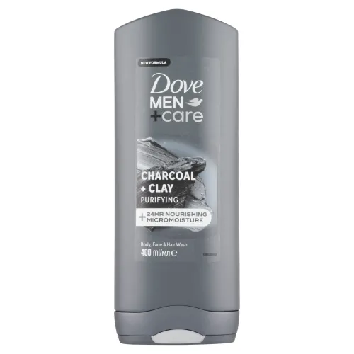 Dove Men+Care Charcoal + Clay sprchovací gél na telo, tvár a vlasy