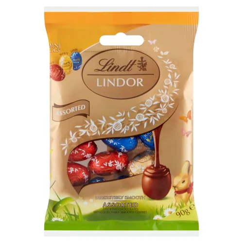 Lindt Lindor Mliečna, horká a biela čokoláda s jemnou náplňou