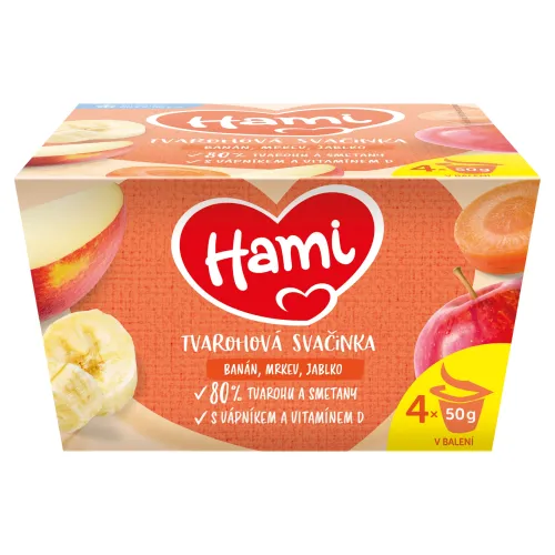 Hami Tvarohová desiata banán, mrkva, jablko 4 x(200 g)