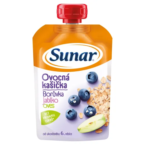 Sunar Ovocná kašička čučoriedka, jablko, ovsené vločky