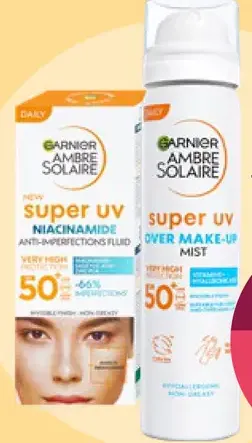 Garnier Ambre Solaire fluid s niacinamidom na pleť SPF50+ ochranná hmla na opaľovanie SPF50