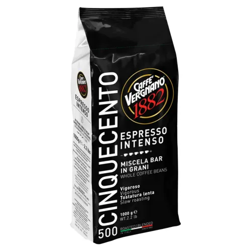 Caffè Vergnano 1882 Espresso Intenso 500 zmes pražených zrnkových káv Arabika a Robusta