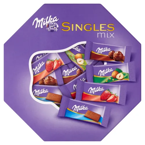 Milka Singles Mix výber mini mliečnych čokolád