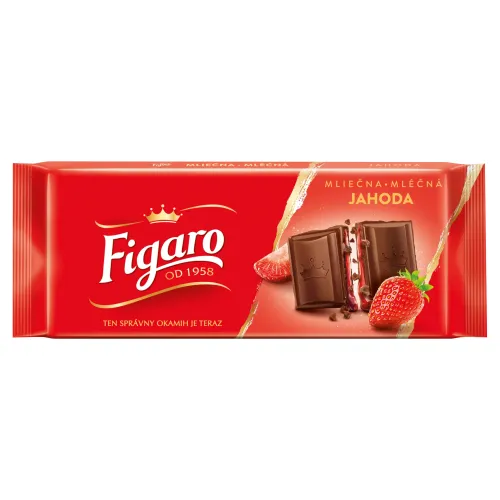 Figaro mliečna čokoláda s jahodovou náplňou