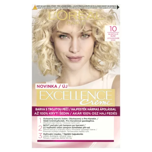 L'Oréal Paris Excellence Créme 10 , najsvetlejšia blond, 72 +48 +12 +