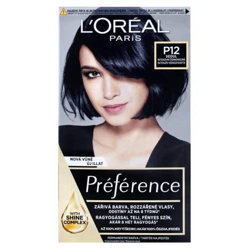 L'Oréal Paris Préférence, permanentná farba, P12 Intenzívna čiernomodrá, 60 +90 +