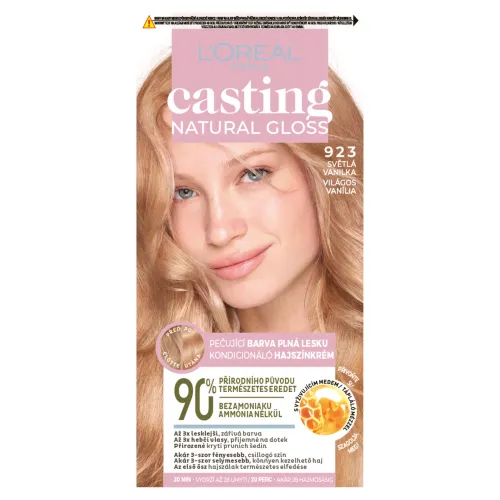 L'Oréal Paris Casting Natural Gloss semipermanentná farba, 923 Svetlá vanilka, 48 +72 +