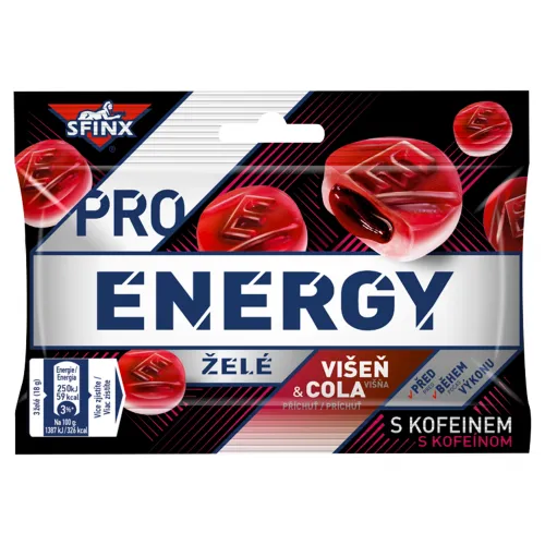 SFINX Pro Energy príchuť Višňa a Cola, želé cukríky s kofeínom