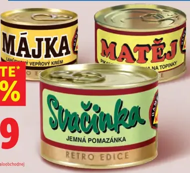 Hamé paštéty Májka, Matěj, Svačinka