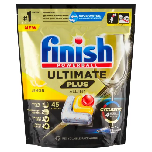 Finish Powerball Ultimate Plus All in 1 Lemon kapsuly do umývačky riadu