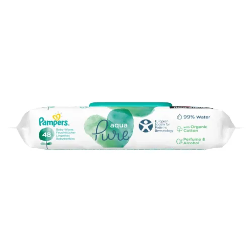 Pampers Aqua Pure Detské Utierky 9 Balenia = 432 Utierky