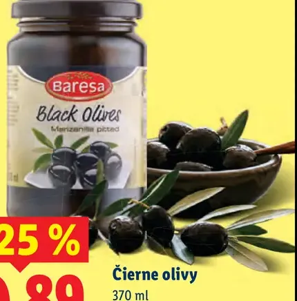 Baresa čierne olivy bez kôstok marinované v náleve