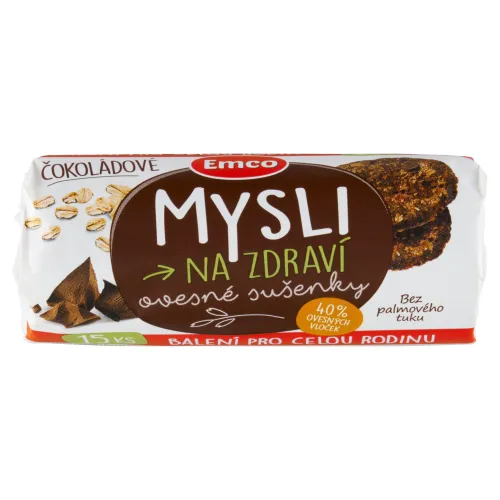 Emco Mysli na Zdraví Ovsené sušienky s kúskami čokolády